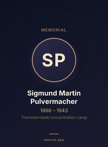 Memorial portrait of Sigmund Martin Pulvermacher