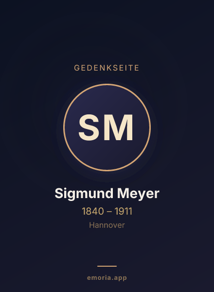 Gedenkportrait von Sigmund Meyer