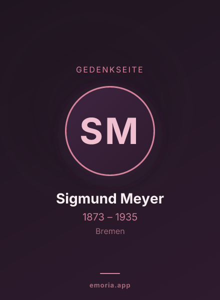Gedenkportrait von Sigmund Meyer