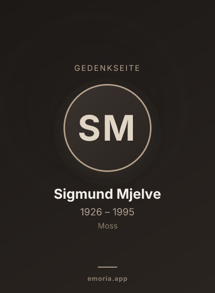 Gedenkportrait von Sigmund Mjelve