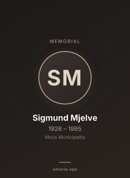Memorial portrait of Sigmund Mjelve
