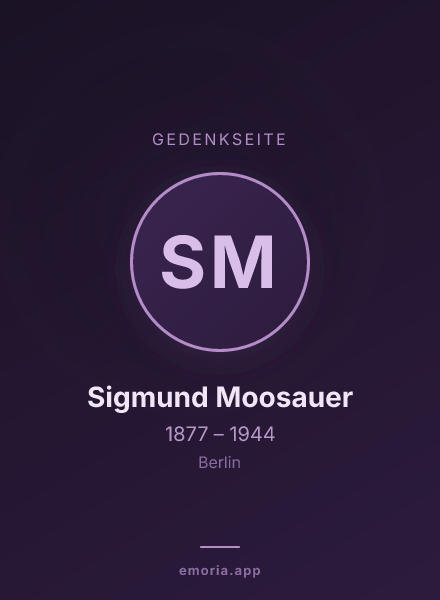 Gedenkportrait von Sigmund Moosauer