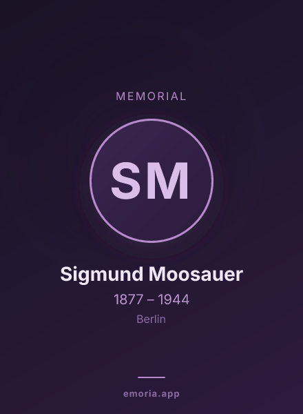 Memorial portrait of Sigmund Moosauer