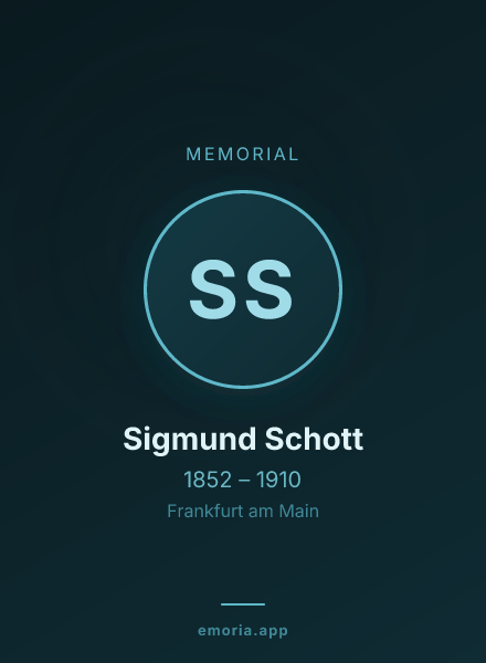 Memorial portrait of Sigmund Schott