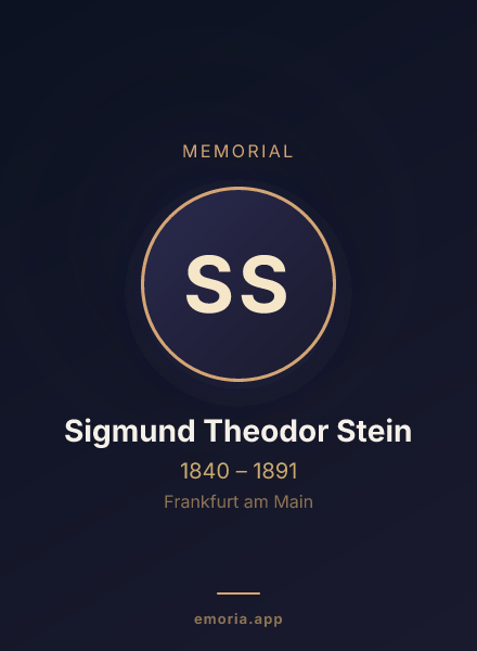 Memorial portrait of Sigmund Theodor Stein