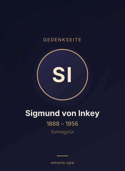 Gedenkportrait von Sigmund von Inkey