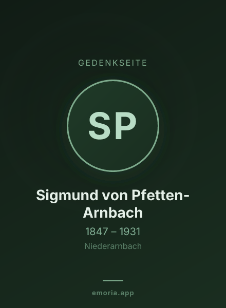 Gedenkportrait von Sigmund von Pfetten-Arnbach