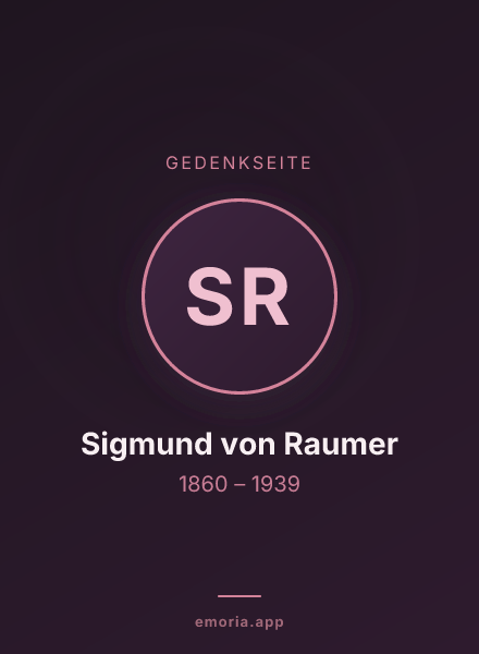 Gedenkportrait von Sigmund von Raumer
