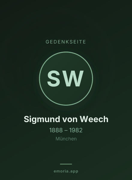 Gedenkportrait von Sigmund von Weech