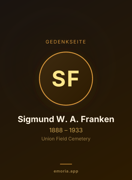 Gedenkportrait von Sigmund W. A. Franken
