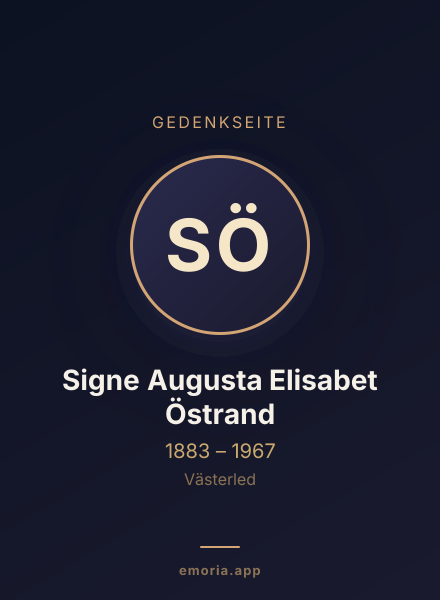 Gedenkportrait von Signe Augusta Elisabet Östrand