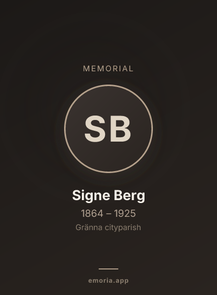 Memorial portrait of Signe Berg