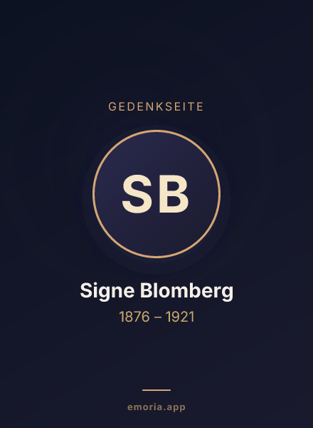 Gedenkportrait von Signe Blomberg