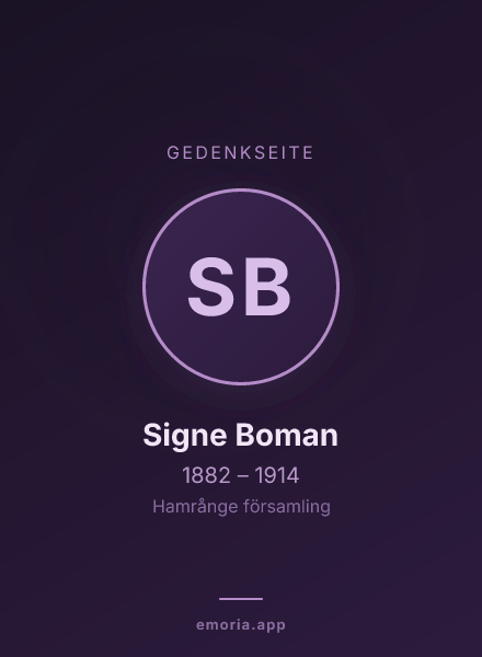 Gedenkportrait von Signe Boman