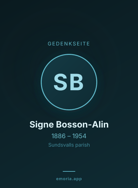 Gedenkportrait von Signe Bosson-Alin
