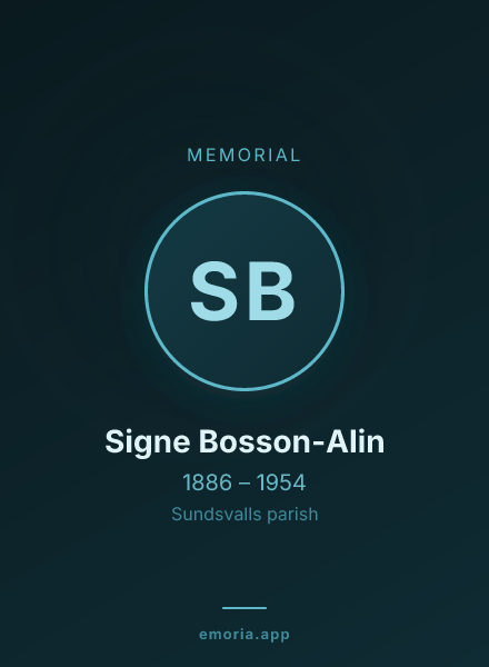 Memorial portrait of Signe Bosson-Alin