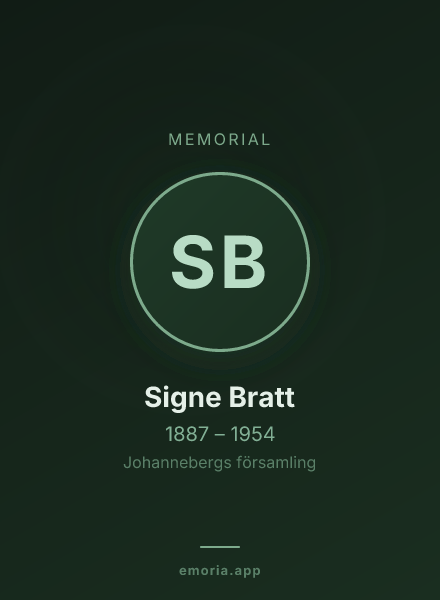 Memorial portrait of Signe Bratt