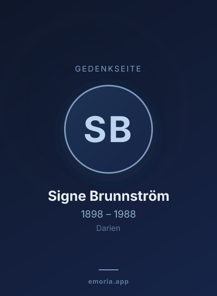 Gedenkportrait von Signe Brunnström
