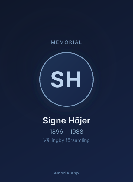 Memorial portrait of Signe Höjer