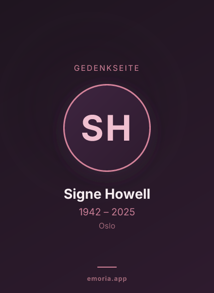 Gedenkportrait von Signe Howell