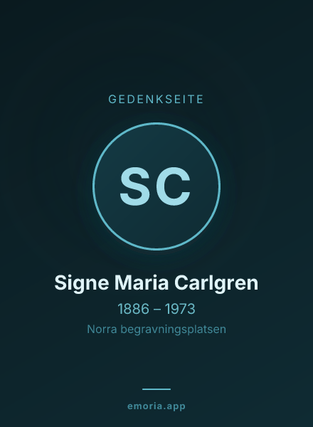 Gedenkportrait von Signe Maria Carlgren