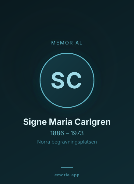 Memorial portrait of Signe Maria Carlgren