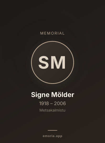 Memorial portrait of Signe Mölder
