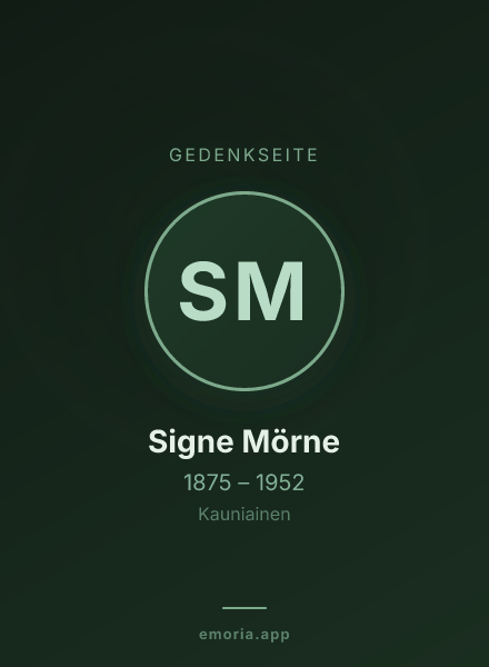 Gedenkportrait von Signe Mörne