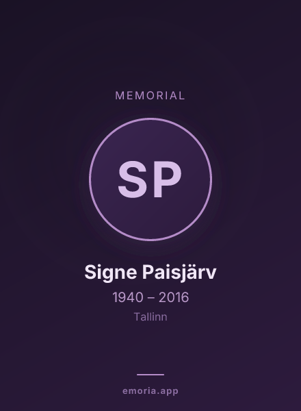Memorial portrait of Signe Paisjärv