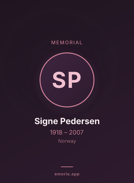 Memorial portrait of Signe Pedersen