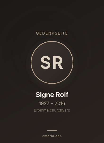 Gedenkportrait von Signe Rolf