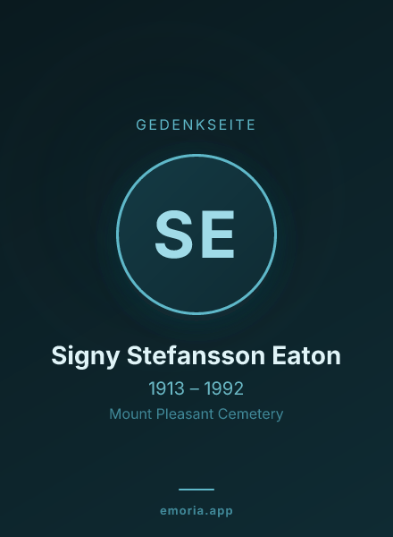 Gedenkportrait von Signy Stefansson Eaton