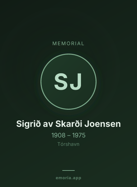 Memorial portrait of Sigrið av Skarði Joensen