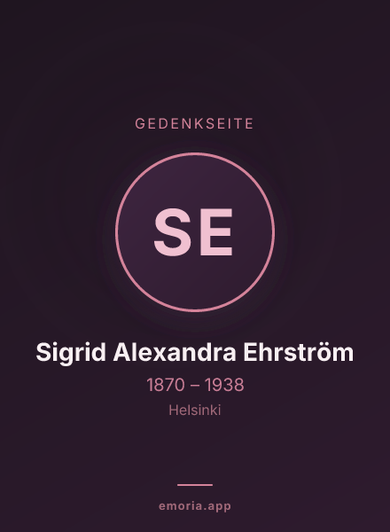 Gedenkportrait von Sigrid Alexandra Ehrström