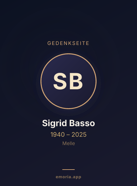 Gedenkportrait von Sigrid Basso