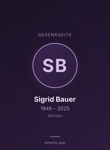 Gedenkportrait von Sigrid Bauer