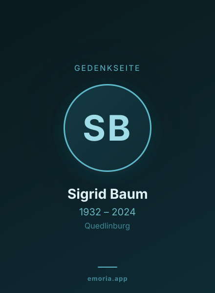 Gedenkportrait von Sigrid Baum