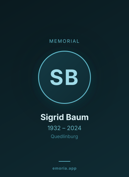 Memorial portrait of Sigrid Baum