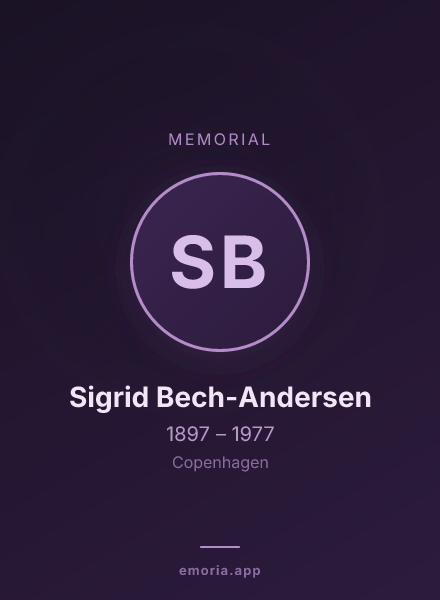 Memorial portrait of Sigrid Bech-Andersen