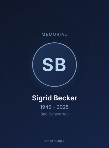 Memorial portrait of Sigrid Becker
