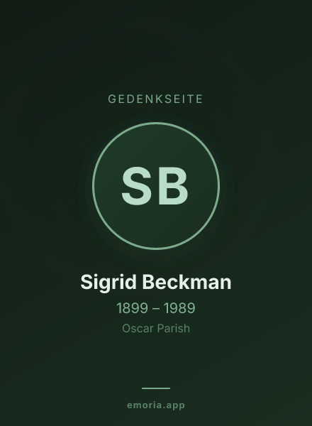 Gedenkportrait von Sigrid Beckman