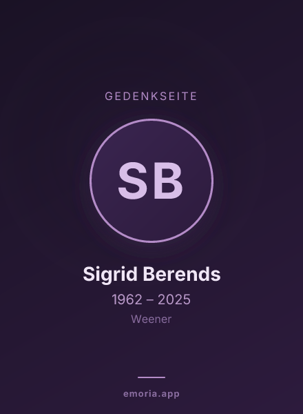 Gedenkportrait von Sigrid Berends