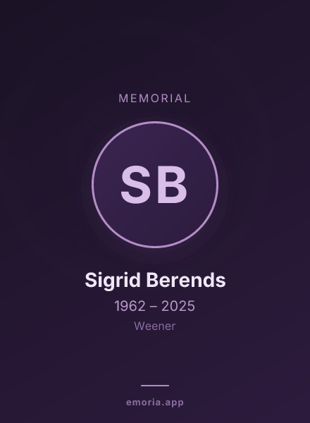 Memorial portrait of Sigrid Berends