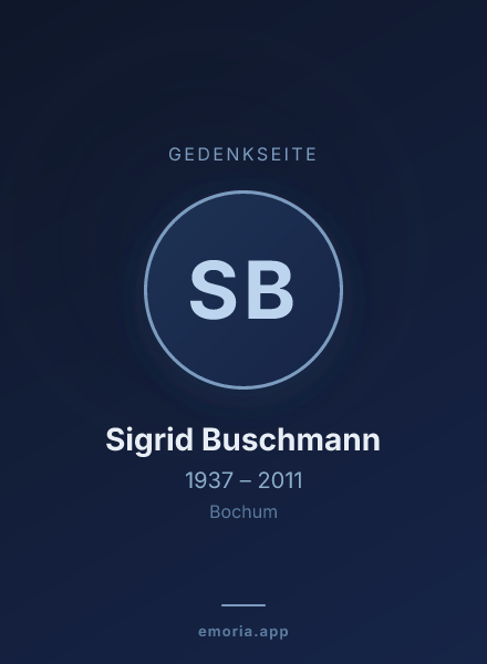 Gedenkportrait von Sigrid Buschmann