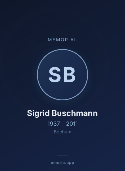 Memorial portrait of Sigrid Buschmann