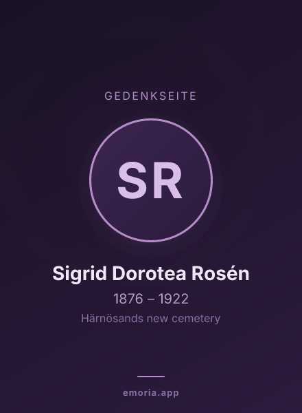 Gedenkportrait von Sigrid Dorotea Rosén