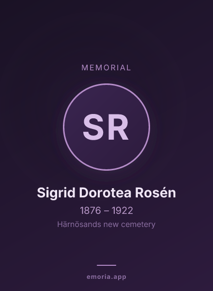 Memorial portrait of Sigrid Dorotea Rosén
