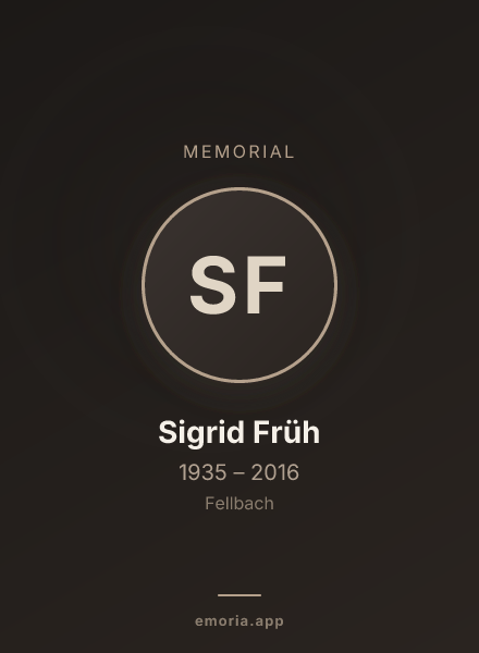 Memorial portrait of Sigrid Früh