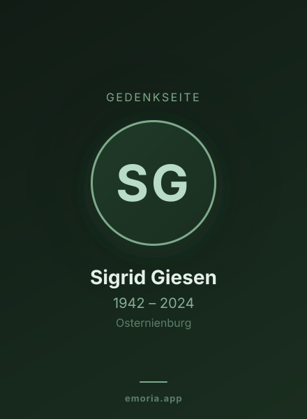 Gedenkportrait von Sigrid Giesen