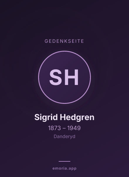 Gedenkportrait von Sigrid Hedgren